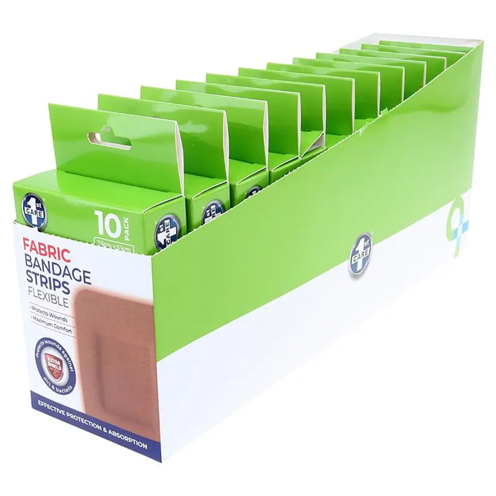 1st Care Bandage Strips Flexible Fabric 7.6x5.1cm 10Pk 281244