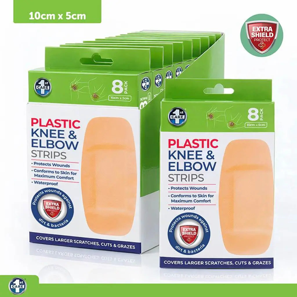 1st Care Bandage Strips Knee Elbow Waterproof PE 10x5cm 8Pk 150106