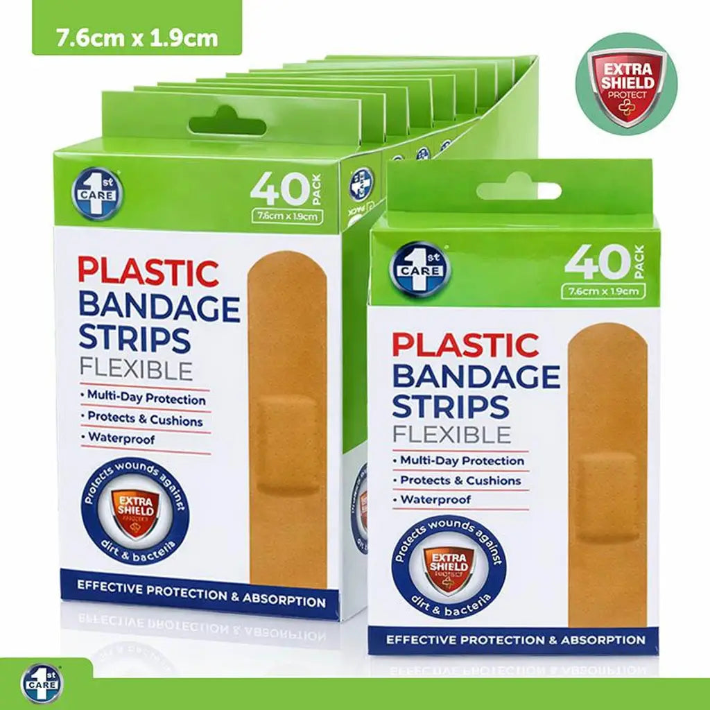 1st Care Bandage Strips Waterproof PE 7.6cmx1.9cm 40Pk 137022