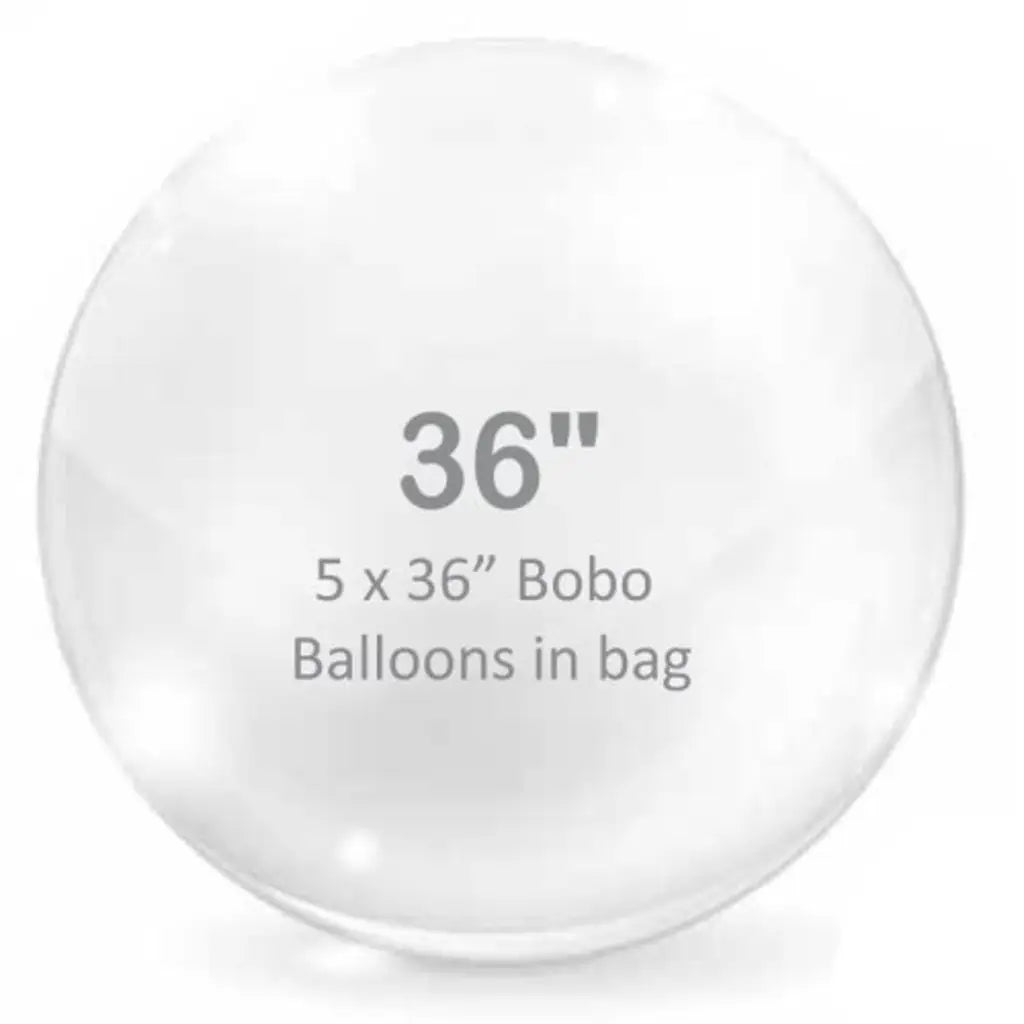 Alpen Decrotex Bobo Balloon Clear 36in 5Pk 215036
