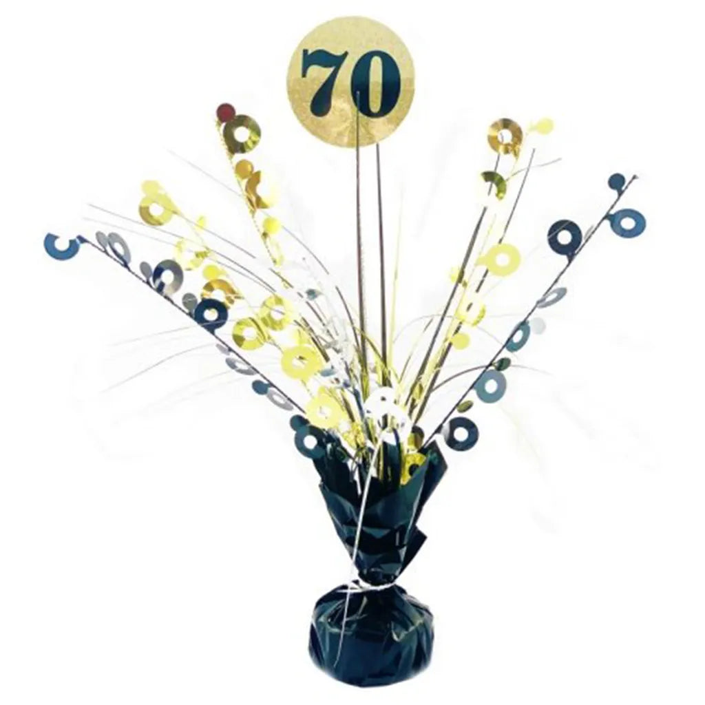 Alpen Decrotex Centrepiece Weight 70 Birthday Black Gold 165g 207380