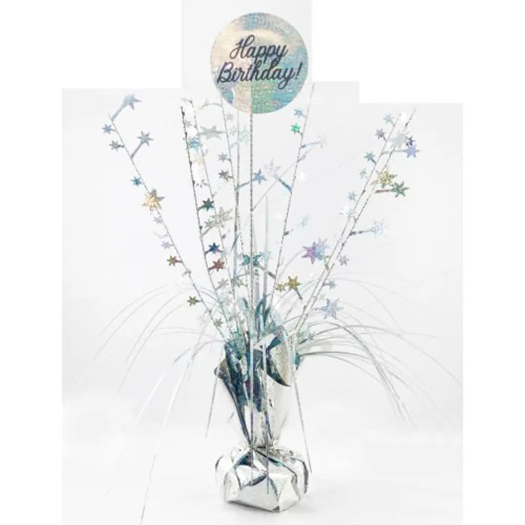 Alpen Decrotex Centrepiece Weight Happy Birthday Silver 165g 207300
