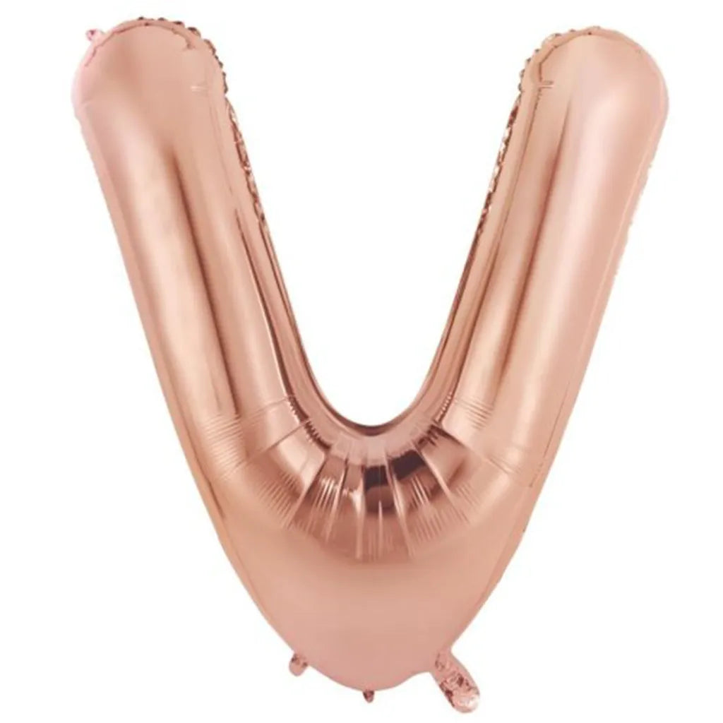 Alpen Decrotex Foil Balloon Letter V Rose Gold 34in 213991