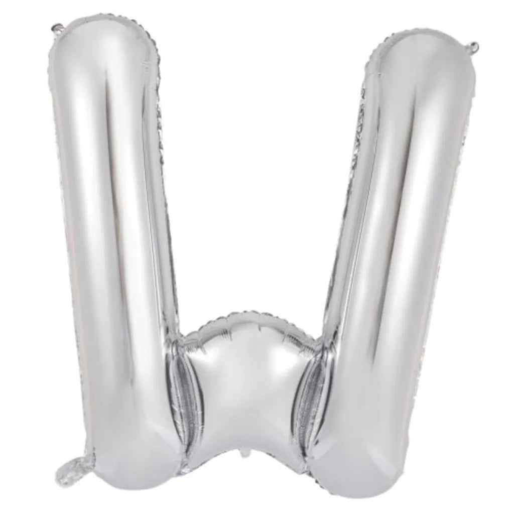 Alpen Decrotex Foil Balloon Letter W Silver 34in 213922