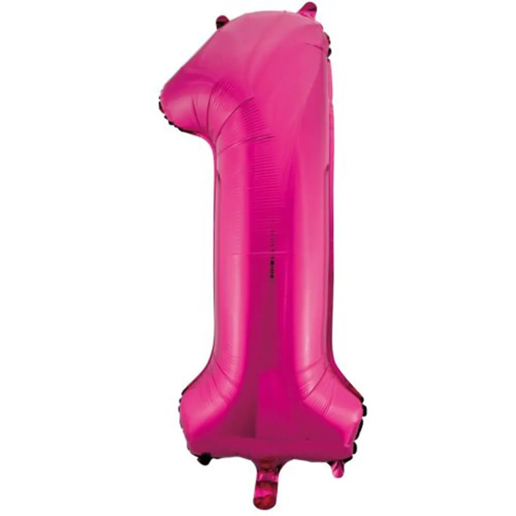 Alpen Decrotex Foil Balloon Number 1 Magenta 34in 213721