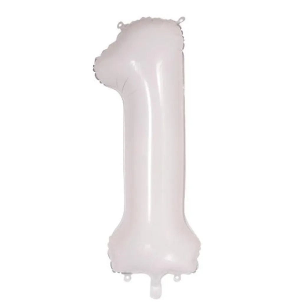 Alpen Decrotex Foil Balloon Number 1 White 34in 213801