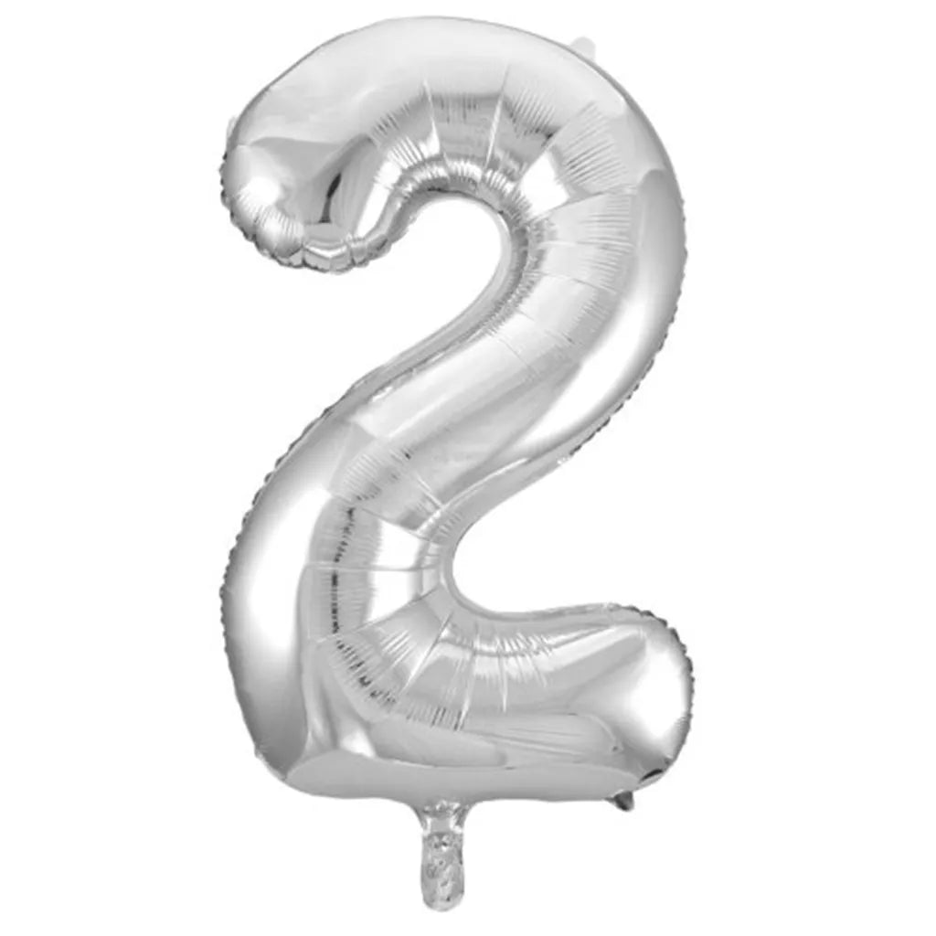 Alpen Decrotex Foil Balloon Number 2 Silver 34in 213702