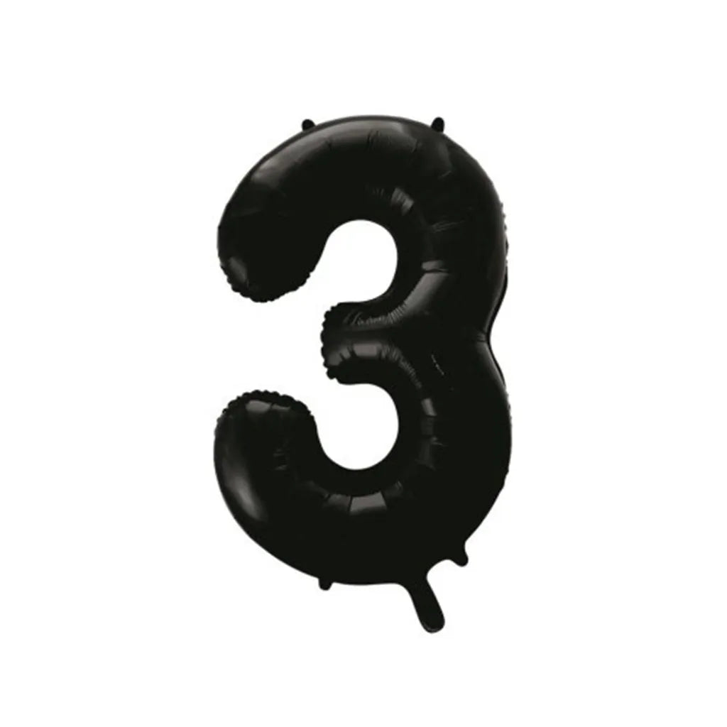 Alpen Decrotex Foil Balloon Number 3 Black 34in 213783