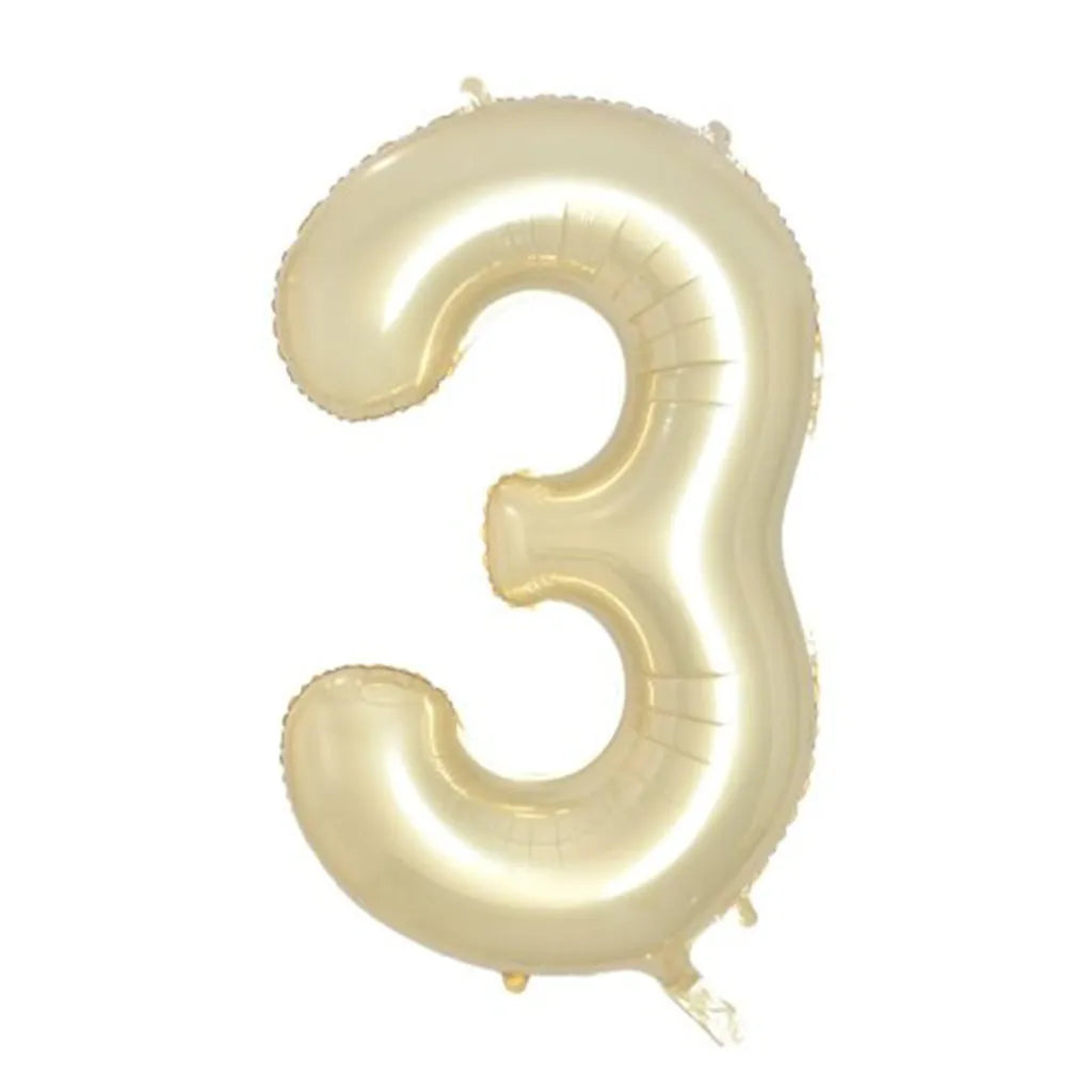 Alpen Decrotex Foil Balloon Number 3 Luxe Gold 34in 213683
