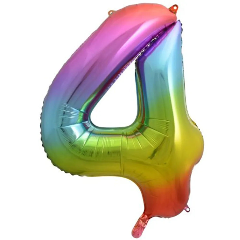 Alpen Decrotex Foil Balloon Number 4 Rainbow 34in 213774