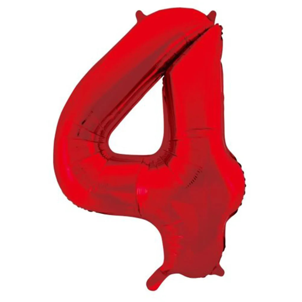 Alpen Decrotex Foil Balloon Number 4 Red 34in 213824