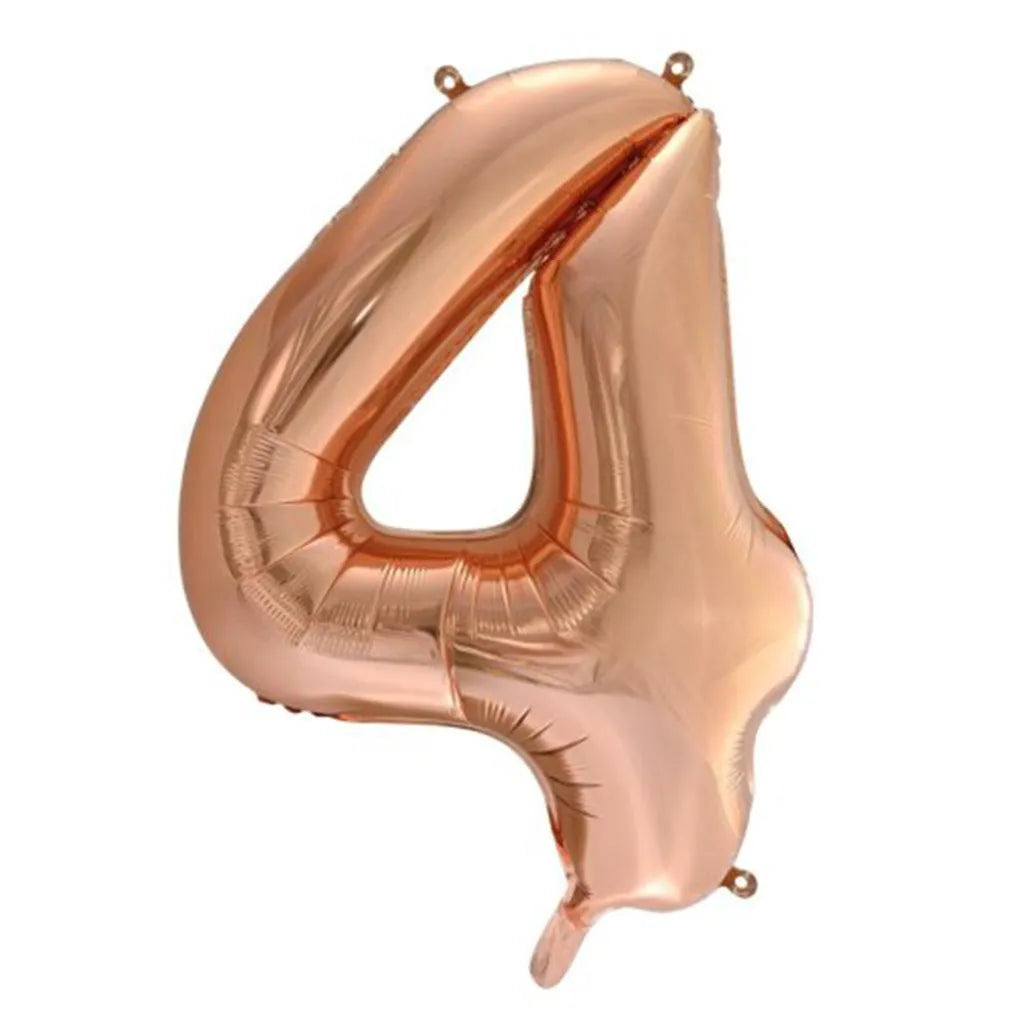 Alpen Decrotex Foil Balloon Number 4 Rose Gold 34in 213744