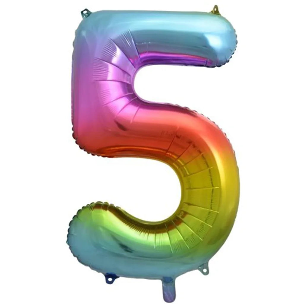 Alpen Decrotex Foil Balloon Number 5 Rainbow 34in 213775