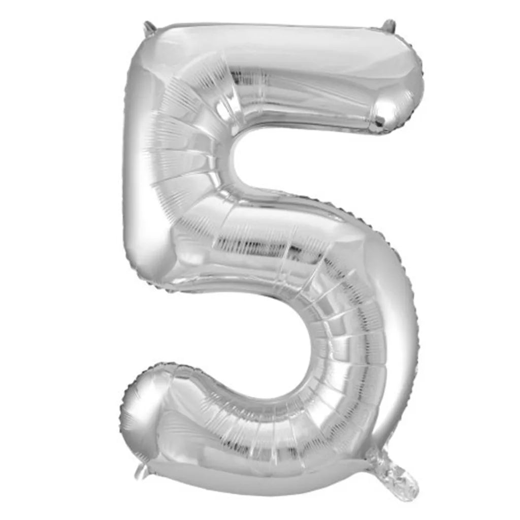 Alpen Decrotex Foil Balloon Number 5 Silver 34in 213705