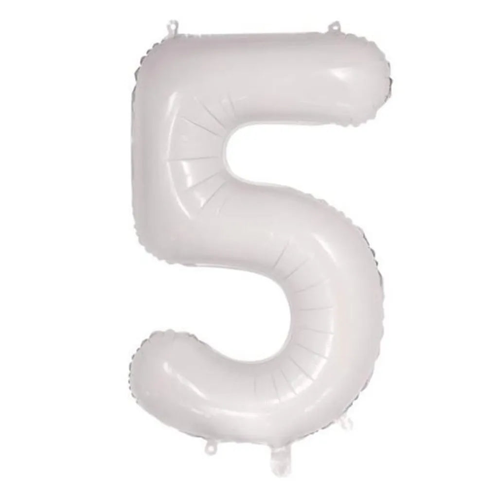 Alpen Decrotex Foil Balloon Number 5 White 34in 213805