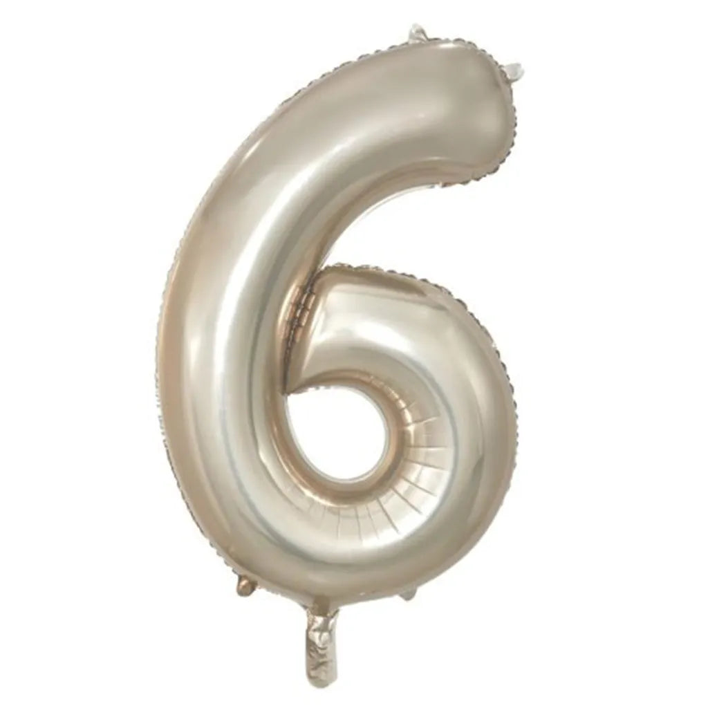 Alpen Decrotex Foil Balloon Number 6 Champagne 34in 213696