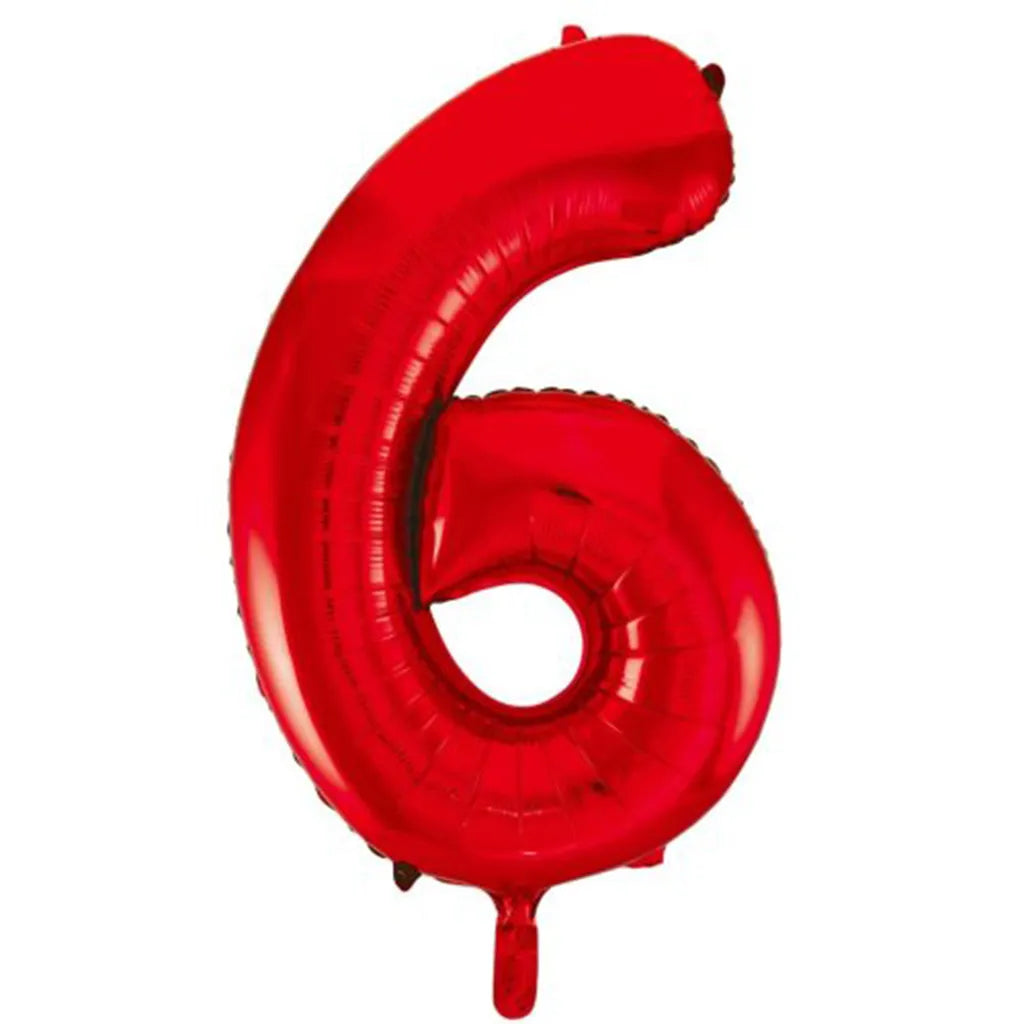 Alpen Decrotex Foil Balloon Number 6 Red 34in 213826