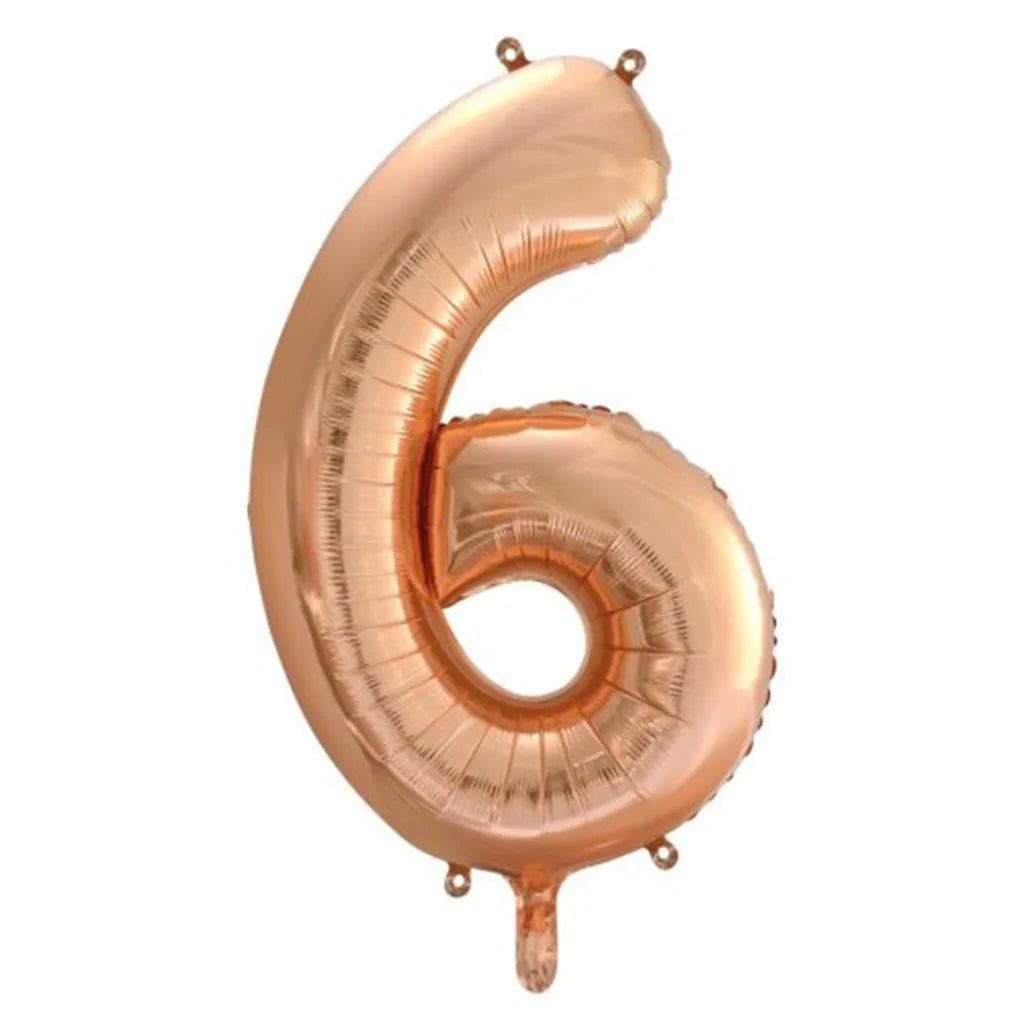 Alpen Decrotex Foil Balloon Number 6 Rose Gold 34in 213746