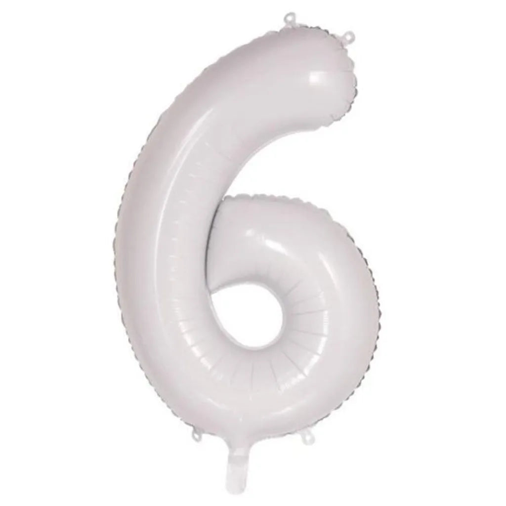 Alpen Decrotex Foil Balloon Number 6 White 34in 213806