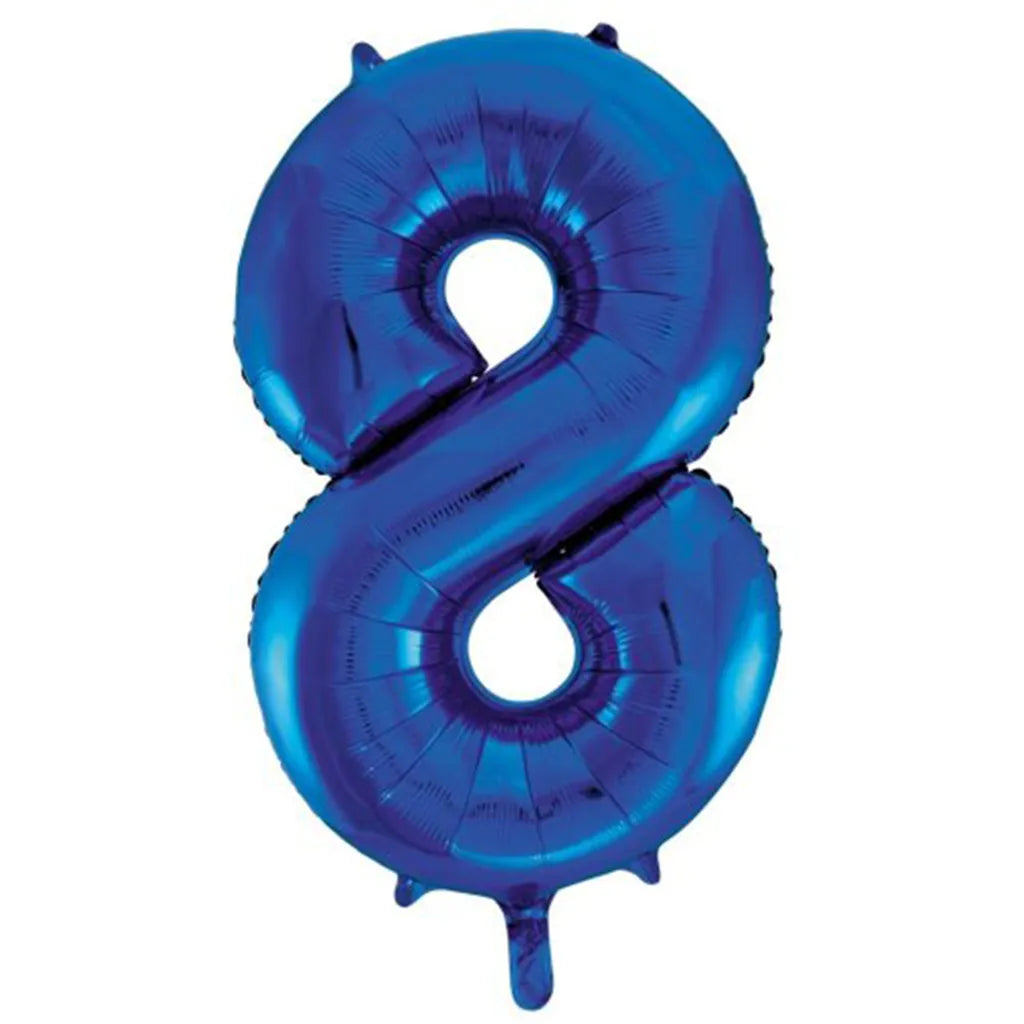 Alpen Decrotex Foil Balloon Number 8 Blue 34in 213738