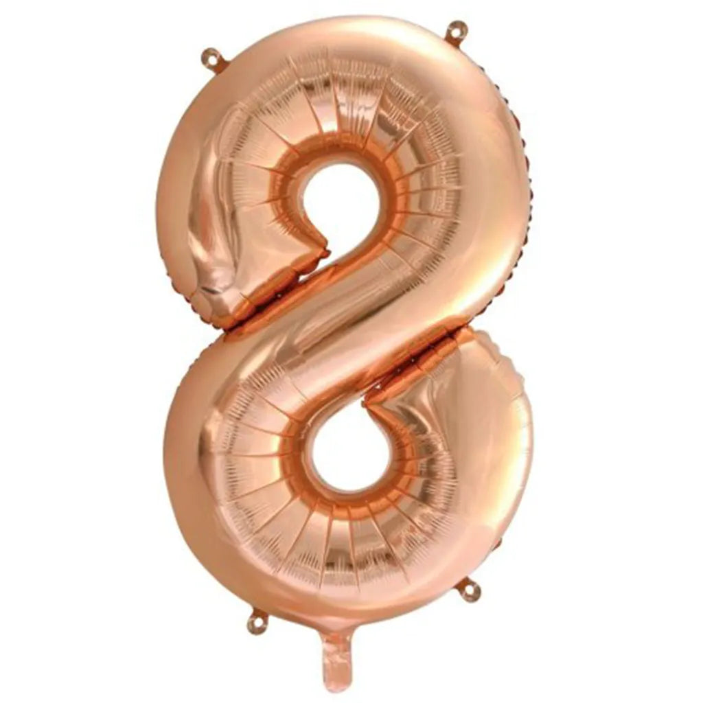 Alpen Decrotex Foil Balloon Number 8 Rose Gold 34in 213748