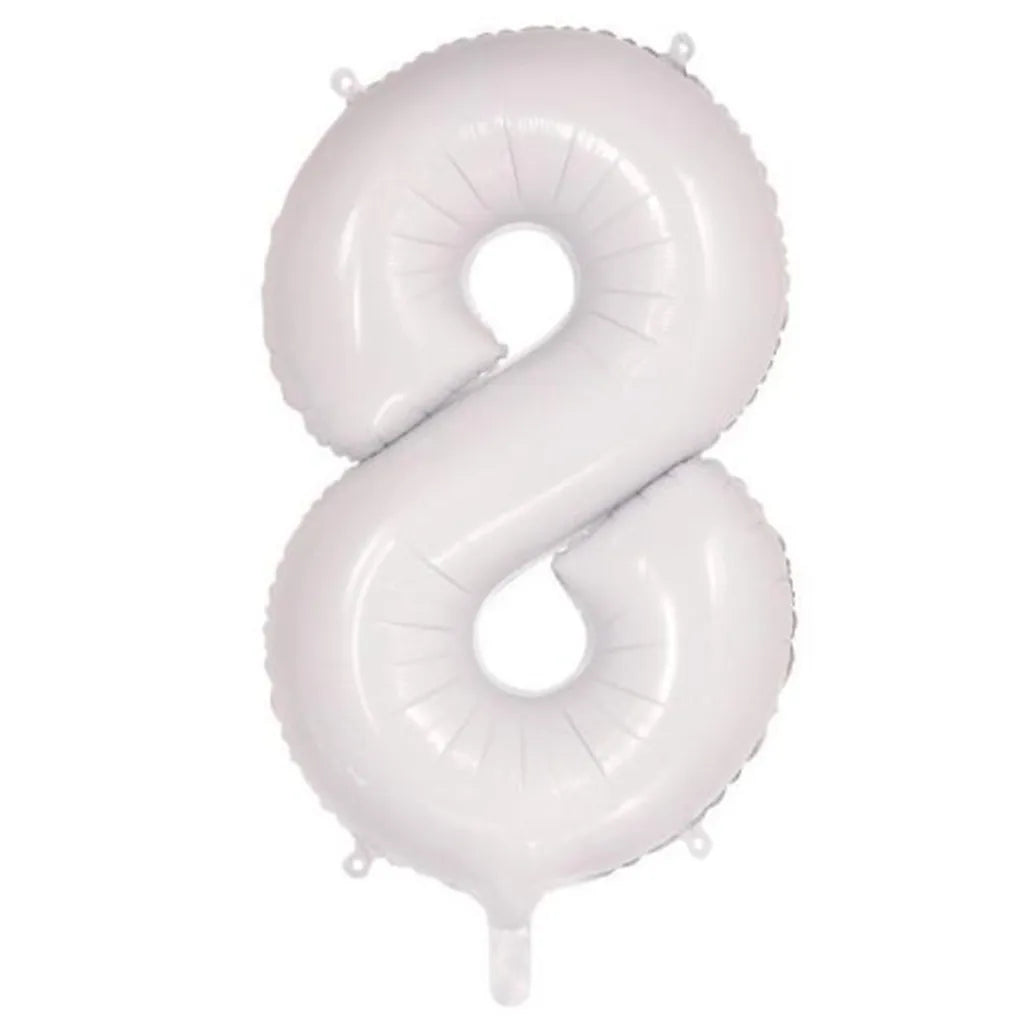 Alpen Decrotex Foil Balloon Number 8 White 34in 213808
