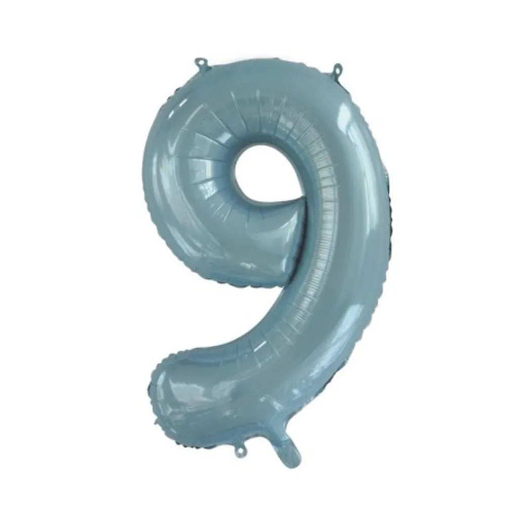 Alpen Decrotex Foil Balloon Number 9 Light Blue 34in 213759
