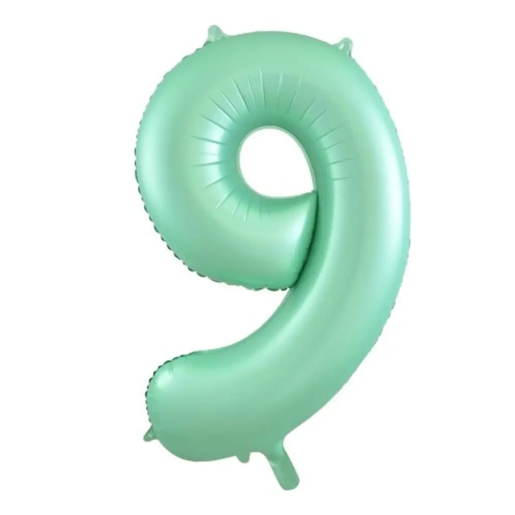 Alpen Decrotex Foil Balloon Number 9 Matte Mint 34in 213889
