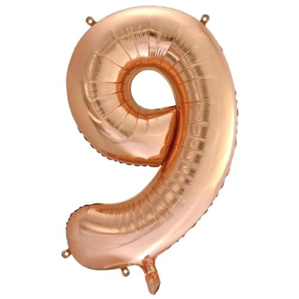 Alpen Decrotex Foil Balloon Number 9 Rose Gold 34in 213749