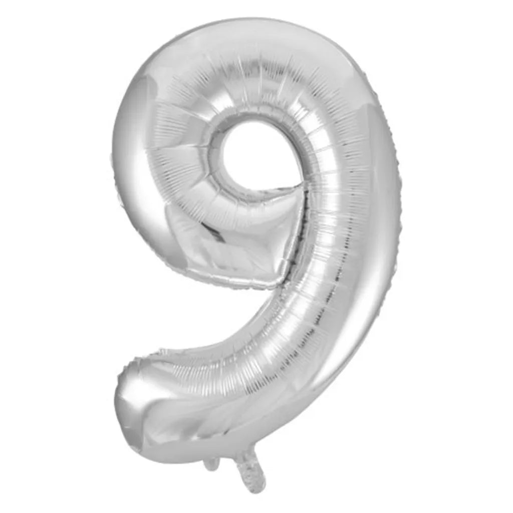 Alpen Decrotex Foil Balloon Number 9 Silver 34in 213709