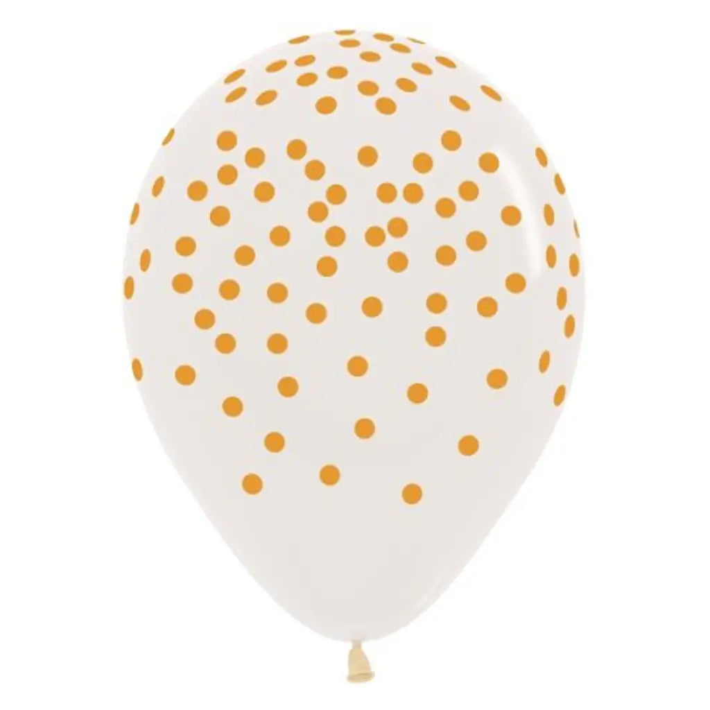 Alpen Decrotex Latex Balloon Crystal Gold Confetti 30cm 50Pk 222188