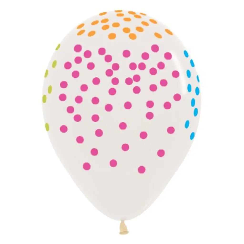 Alpen Decrotex Latex Balloon Crystal Multi Confetti 30cm 50Pk 222189