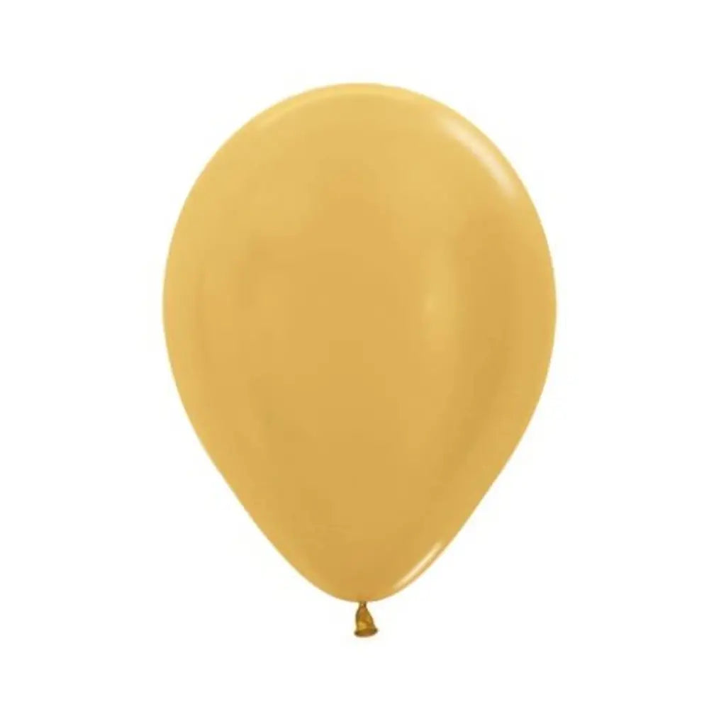 Alpen Decrotex Latex Balloon Metallic Gold 12cm 100Pk 206218