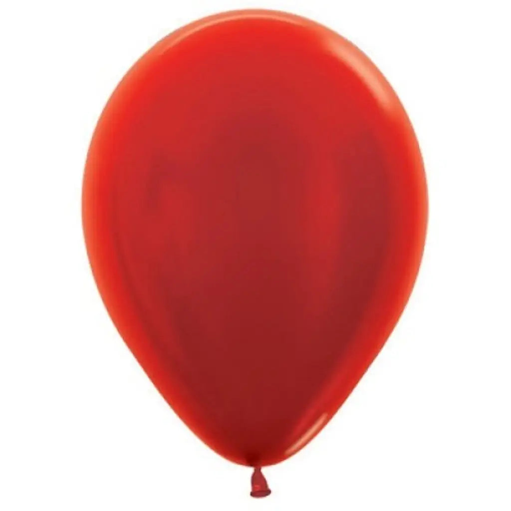 Alpen Decrotex Latex Balloon Metallic Red 12cm 100Pk 206225