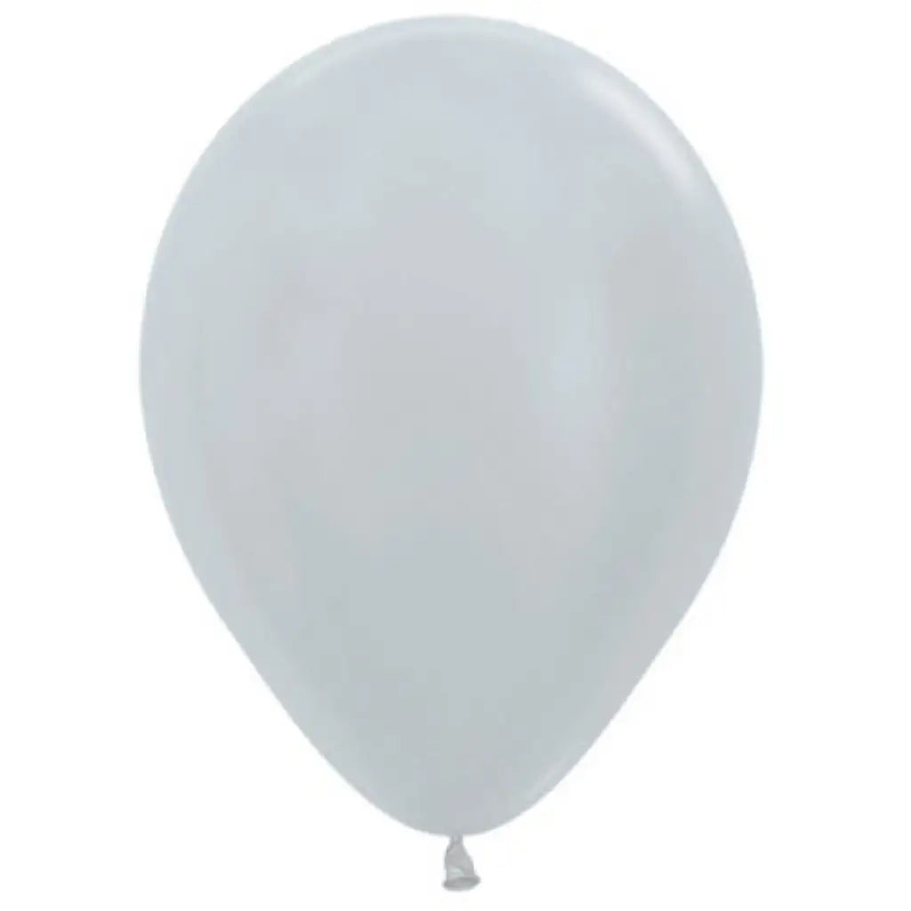 Alpen Decrotex Latex Balloon Satin Silver 30cm 100Pk 206621