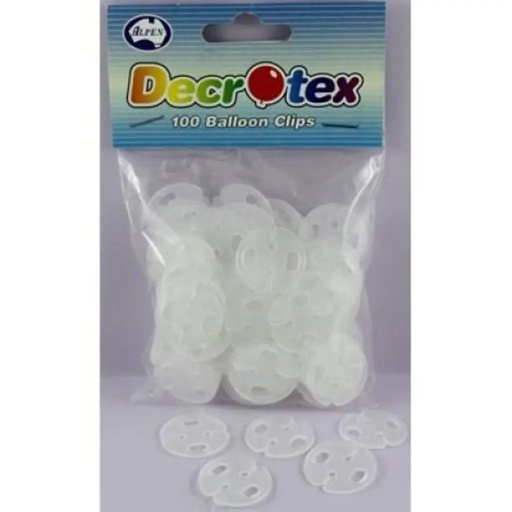Alpen Decrotex Round Balloon Clips 100Pk 203511