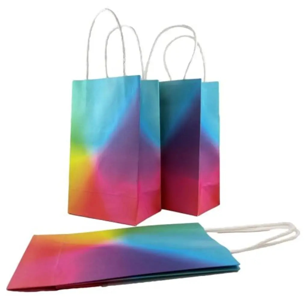 Alpen Eco Occasions Party Bags Bright Rainbow 215x130x80mm 5Pk 465880