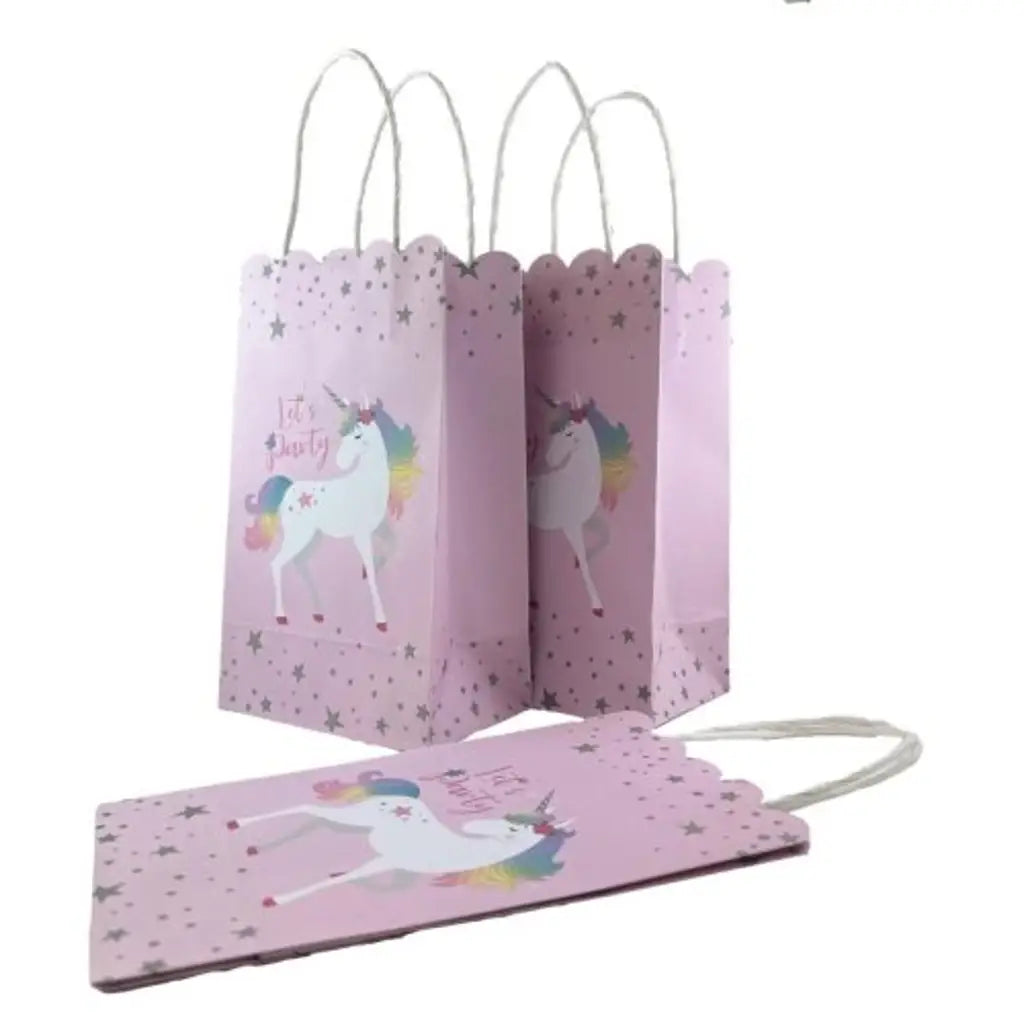 Alpen Eco Occasions Party Bags Unicorn Pink 215x130x80mm 5Pk 465870