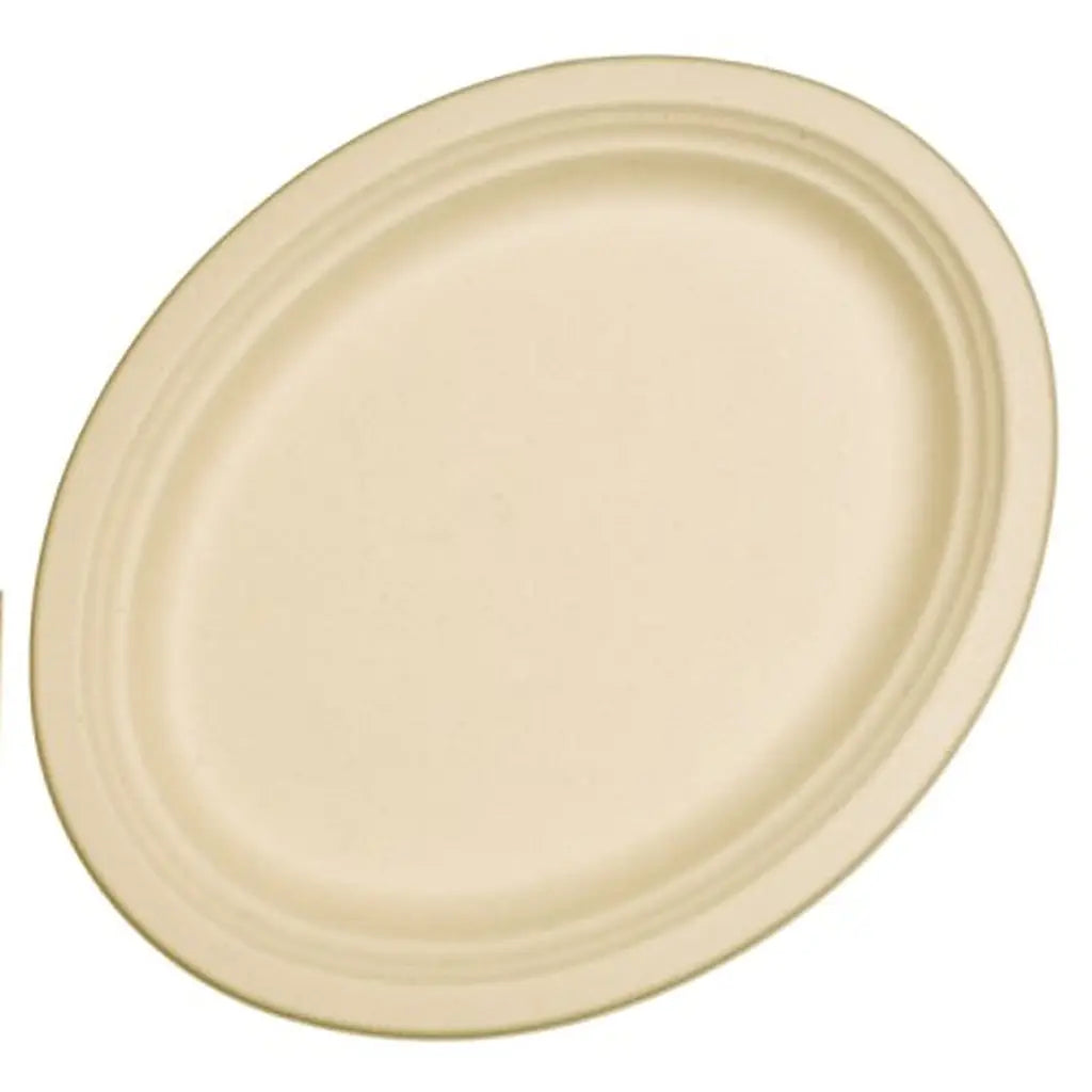 Alpen Eco Occasions Sugarcane Oval Plates Natural 325x260mm 10Pk 400603