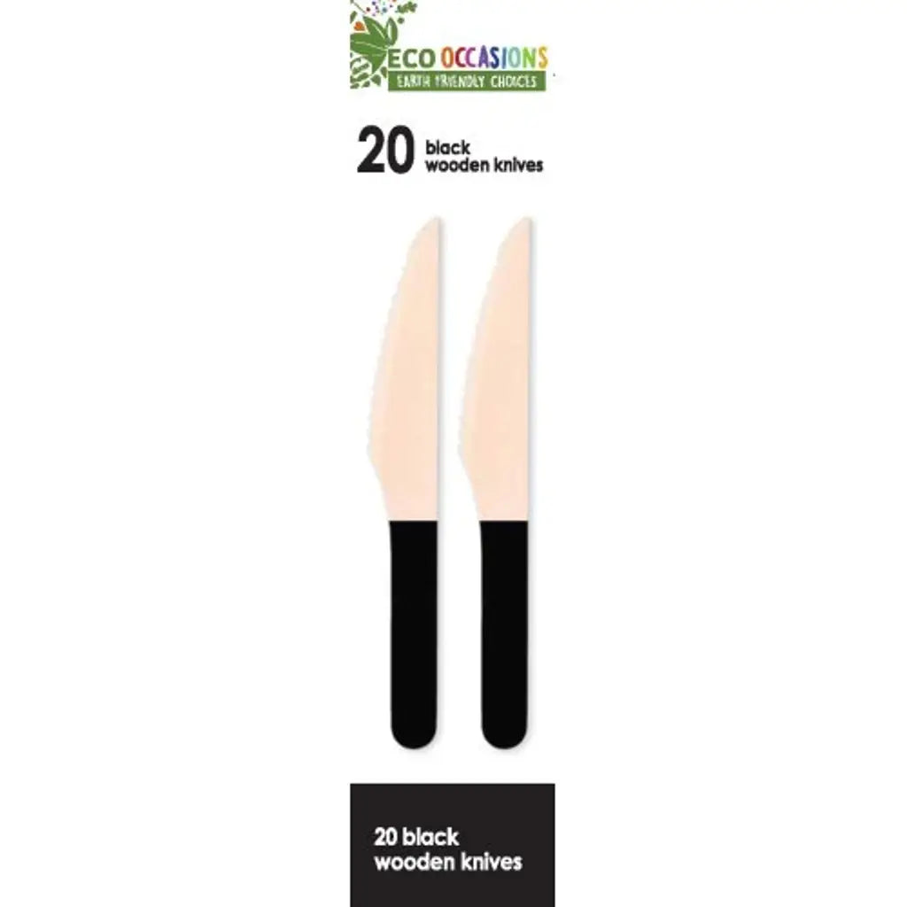 Alpen Eco Occasions Wooden Knives Black 20Pk 401150