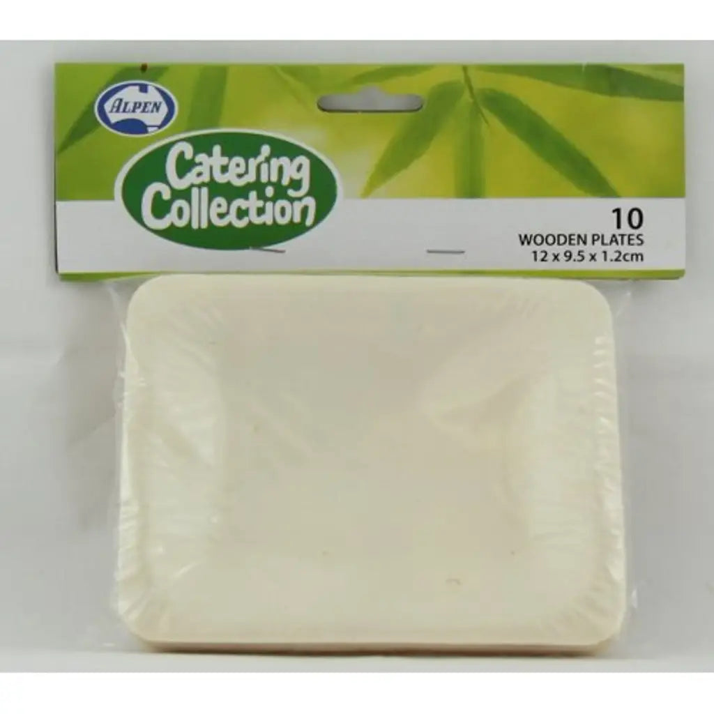 Alpen Eco Occasions Wooden Plates 120x95x12mm 10Pk 460592