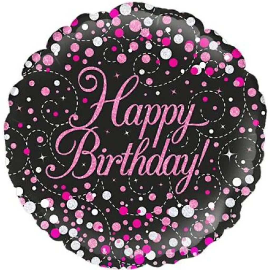 Alpen Foil Balloon Sparkle Fizz Pink Birthday 18in 210700