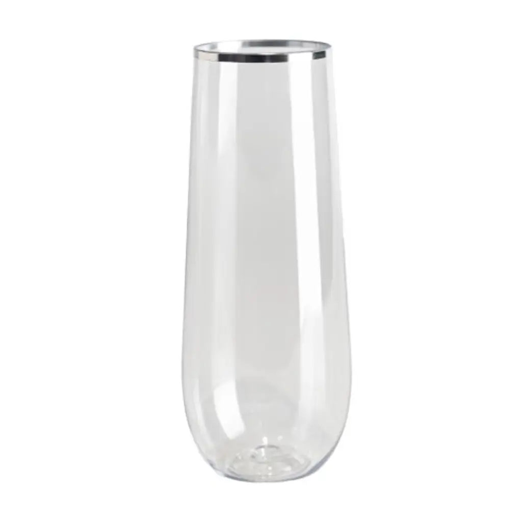 Alpen Occasion Stemless Champagne Glasses Silver Trim 250ml 6Pk 378513