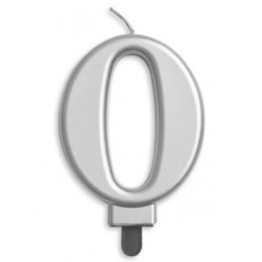 Alpen Occasions Birthday Candles Number 0 Jumbo Silver 431250