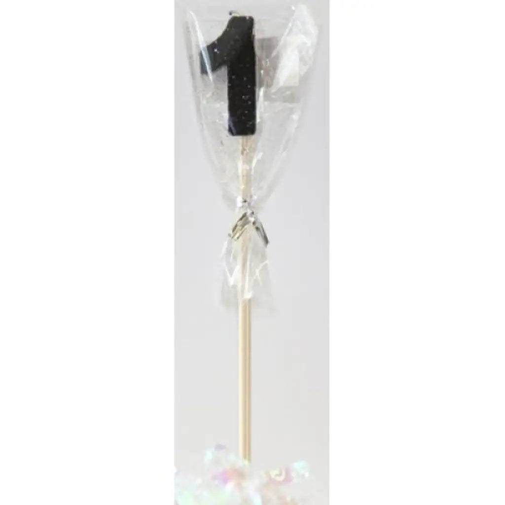 Alpen Occasions Birthday Candles Number 1 Long Stick Glitter Black 447401