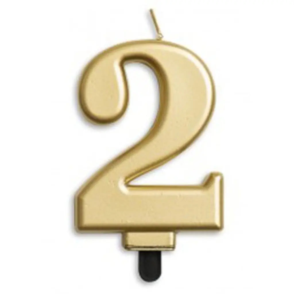 Alpen Occasions Birthday Candles Number 2 Jumbo Gold 431262