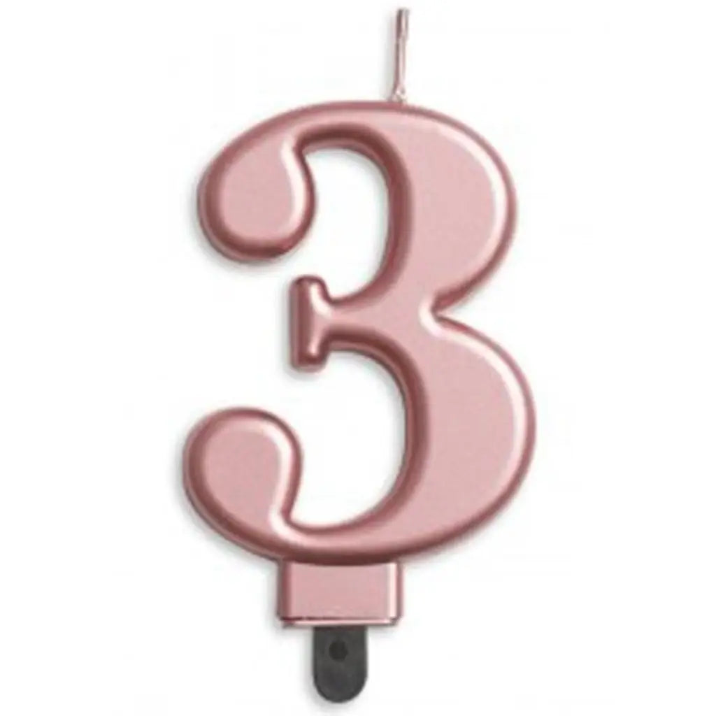 Alpen Occasions Birthday Candles Number 3 Jumbo Rose Gold 431273