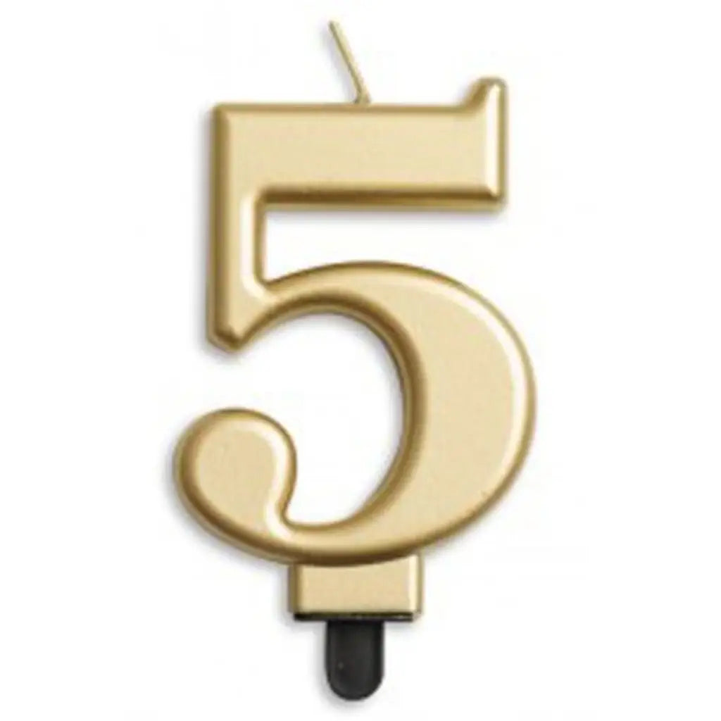 Alpen Occasions Birthday Candles Number 5 Jumbo Gold 431265