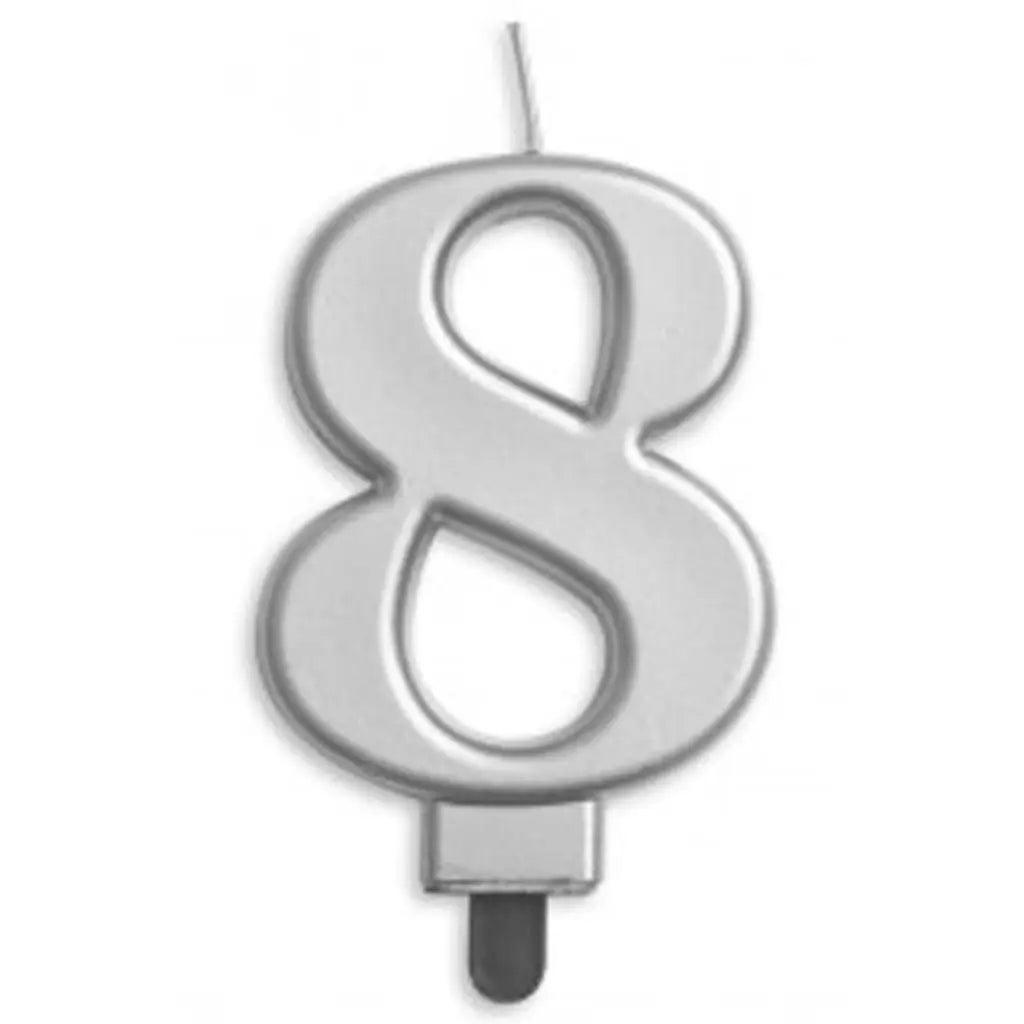 Alpen Occasions Birthday Candles Number 8 Jumbo Silver 431258