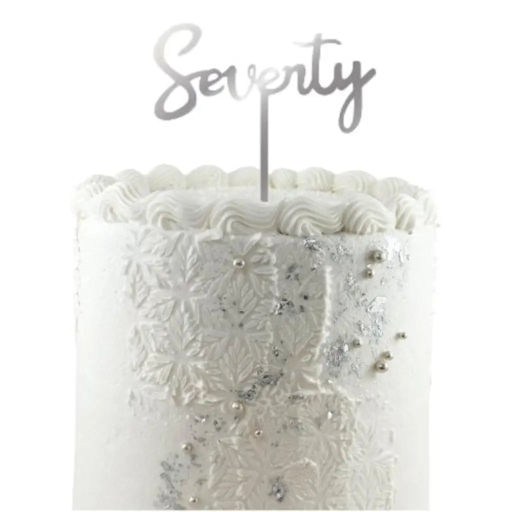 Alpen Occasions Cake Topper Acrylic Seventy Silver 443113